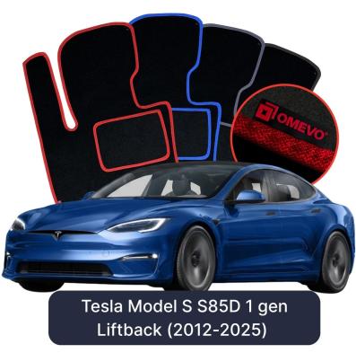 Velours-Autofußmatten OMEVO für Tesla Model S S85D 1 gen Liftback (2012-2025)