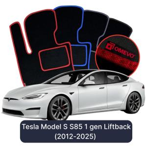 OMEVO Velours-Autofußmatten für Tesla Model S S85 1 gen Liftback (2012-2025)