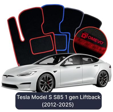 Velours-Autofußmatten OMEVO für Tesla Model S S85 1 gen Liftback (2012-2025)