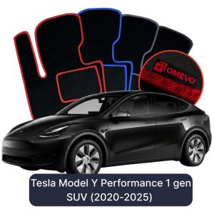 OMEVO Velours-Autofußmatten für Tesla Model Y Performance  1 gen SUV (2020-2025)