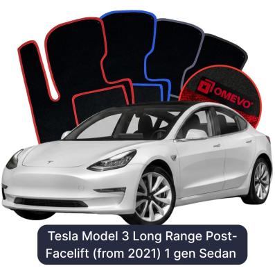 Velours-Autofußmatten OMEVO für Tesla Model 3 Long Range nach dem Lift ab 2021 1 gen Limousine (2017-2025)