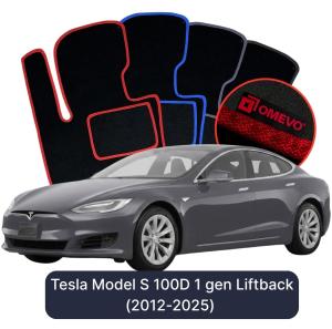 OMEVO Velours-Autofußmatten für Tesla Model S 100D 1 gen Liftback (2012-2025)
