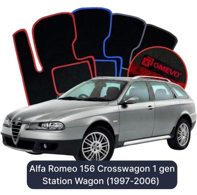 Velours-Autofußmatten OMEVO für Alfa Romeo 156 Crosswagon 1 gen Kombi (1997-2006)