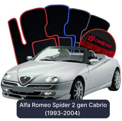Velours-Autofußmatten OMEVO für Alfa Romeo Spider 2 gen Cabrio (1993-2004)
