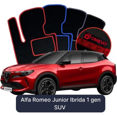 Velours-Autofußmatten OMEVO für Alfa Romeo Junior Ibrida 1 gen SUV (2024-2025)