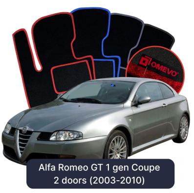 Velours-Autofußmatten OMEVO für Alfa Romeo GT 1 gen Coupe 2 Türer (2003-2010)