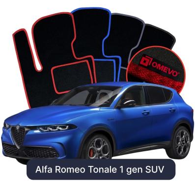 Velours-Autofußmatten OMEVO für Alfa Romeo Tonale 1 gen SUV (2022-2025)