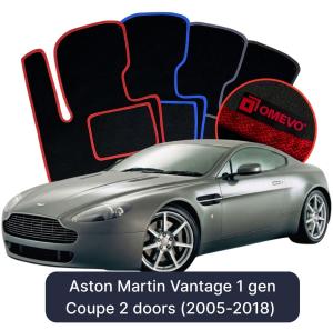 OMEVO Velours-Autofußmatten für Aston Martin Vantage 1 gen Coupe 2 Türer (2005-2018)