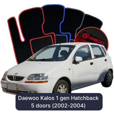Velours-Autofußmatten OMEVO für Daewoo Kalos 1 gen Kompakt 5 Türer (2002-2004)