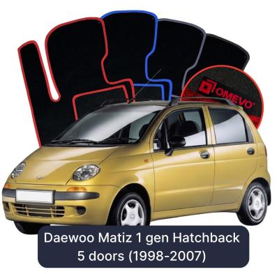 Velours-Autofußmatten OMEVO für Daewoo Matiz 1 gen Kompakt 5 Türer (1998-2007)