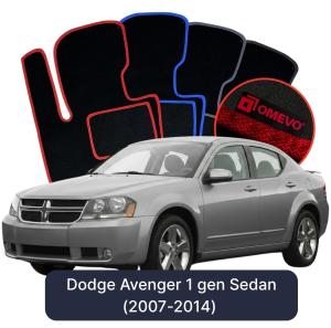 OMEVO Velours-Autofußmatten für Dodge Avenger 1 gen Limousine (2007-2014)