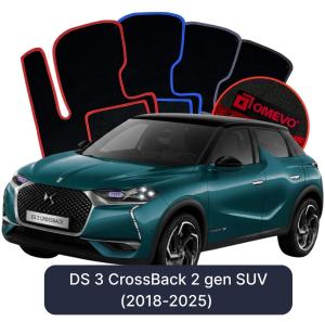 OMEVO Velours-Autofußmatten für DS 3 CrossBack  2 gen SUV (2018-2025)