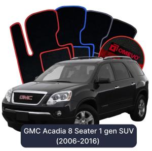 OMEVO Velours-Autofußmatten für GMC Acadia 8-Sitzer 1 gen SUV (2006-2016)