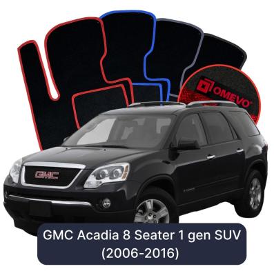 Velours-Autofußmatten OMEVO für GMC Acadia 8-Sitzer 1 gen SUV (2006-2016)