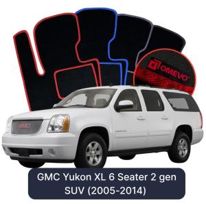 OMEVO Velours-Autofußmatten für GMC Yukon XL 6-Sitzer 2 gen SUV (2005–2014)