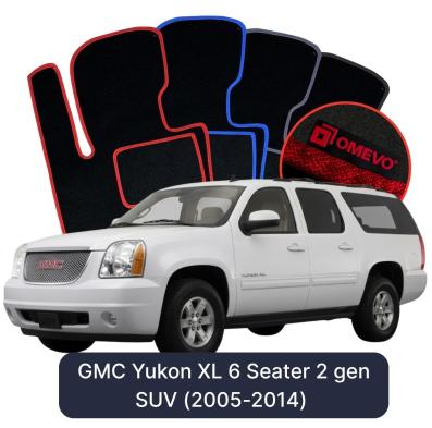 Velours-Autofußmatten OMEVO für GMC Yukon XL 6-Sitzer 2 gen SUV (2005–2014)