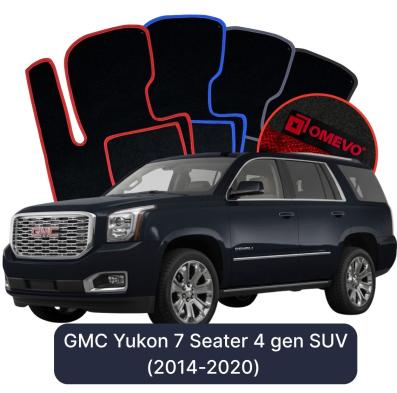 Velours-Autofußmatten OMEVO für GMC Yukon 7-Sitzer 4 gen SUV (2014-2020)