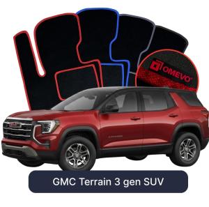 OMEVO Velours-Autofußmatten für GMC Terrain 3 gen SUV (2024-2025)
