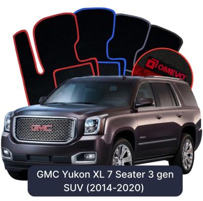 Velours-Autofußmatten OMEVO für GMC Yukon XL 7-Sitzer 3 gen SUV (2014-2020)