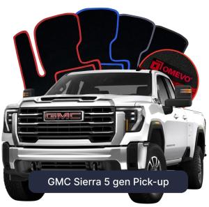 OMEVO Velours-Autofußmatten für GMC Sierra 5 gen Pick-up (2018-2025)