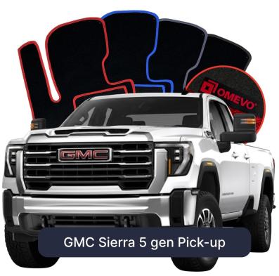 Velours-Autofußmatten OMEVO für GMC Sierra 5 gen Pick-up (2018-2025)