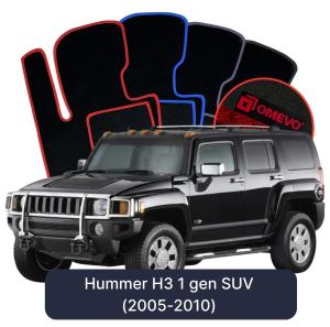 OMEVO Velours-Autofußmatten für Hummer H3 1 gen SUV (2005-2010)