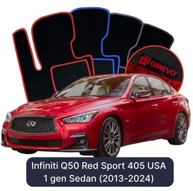 Velours-Autofußmatten OMEVO für Infiniti Q50  Red Sport 405 USA 1 gen Sedan (2013-2024)