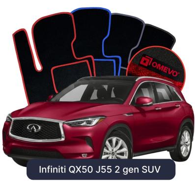 Velours-Autofußmatten OMEVO für Infiniti QX50 J55 2 gen SUV (2019-2025)
