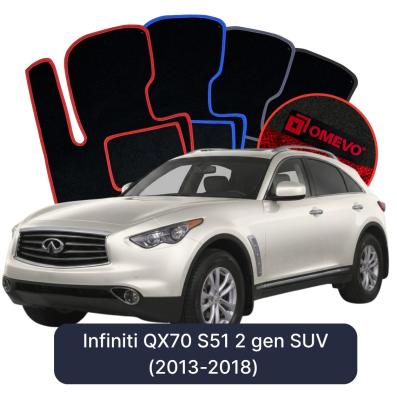 Velours-Autofußmatten OMEVO für Infiniti QX70 S51 2 gen SUV (2013-2018)