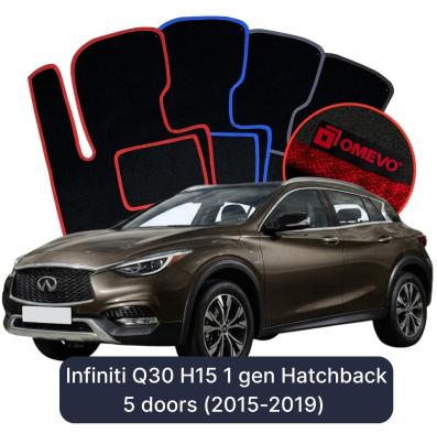 Velours-Autofußmatten OMEVO für Infiniti Q30 H15 1 gen Kompakt 5 Türer (2015-2019)