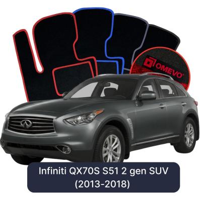 Velours-Autofußmatten OMEVO für Infiniti QX70S S51 2 gen SUV (2013-2018)