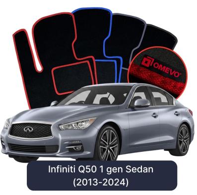 Velours-Autofußmatten OMEVO für Infiniti Q50 1 gen Limousine (2013-2024)