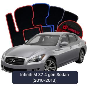 OMEVO Velours-Autofußmatten für Infiniti M 37 4 gen Limousine (2010-2013)