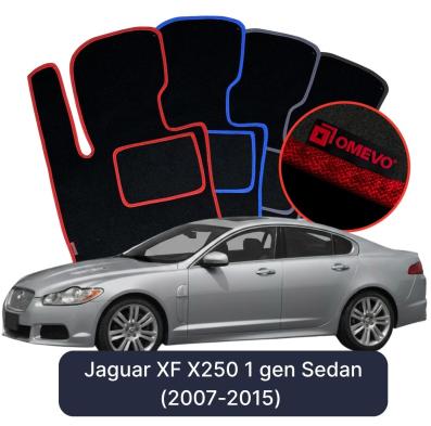 Velours-Autofußmatten OMEVO für Jaguar XF X250 1 gen Limousine (2007-2015)