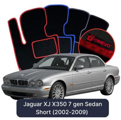 Velours-Autofußmatten OMEVO für Jaguar XJ X350 7 gen Limousine Kurzversion (2002-2009)
