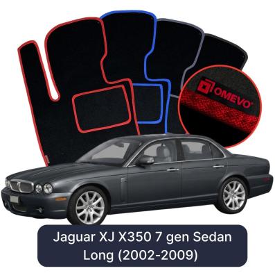 Velours-Autofußmatten OMEVO für Jaguar XJ X350 7 gen Limousine Langversion (2002-2009)