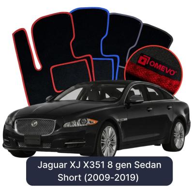 Velours-Autofußmatten OMEVO für Jaguar XJ X351 8 gen Limousine Kurzversion (2009-2019)