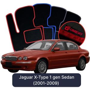 OMEVO Velours-Autofußmatten für Jaguar X-Type 1 gen Limousine (2001-2009)