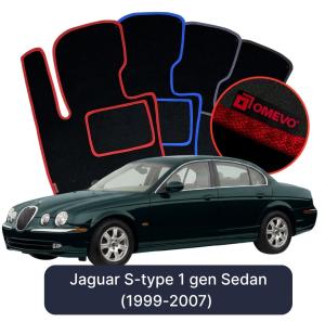 OMEVO Velours-Autofußmatten für Jaguar S-type 1 gen Limousine (1999-2007)