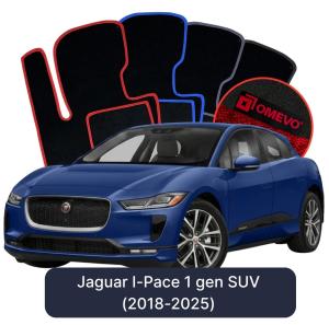 OMEVO Velours-Autofußmatten für Jaguar I-Pace 1 gen SUV (2018-2025)
