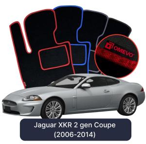 OMEVO Velours-Autofußmatten für Jaguar XKR 2 gen Coupé (2006–2014)
