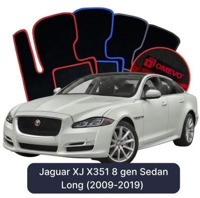 Velours-Autofußmatten OMEVO für Jaguar XJ X351 8 gen Limousine Langversion (2009-2019)