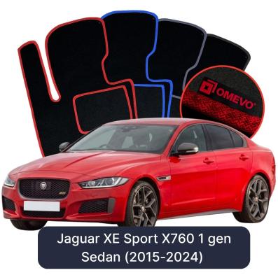 Velours-Autofußmatten OMEVO für Jaguar XE Sport X760 1 gen Limousine (2015-2024)