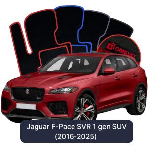 OMEVO Velours-Autofußmatten für Jaguar F-Pace SVR 1 gen SUV (2016-2025)