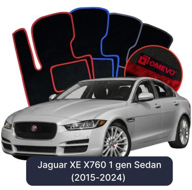 Velours-Autofußmatten OMEVO für Jaguar XE X760 1 gen Limousine (2015-2024)