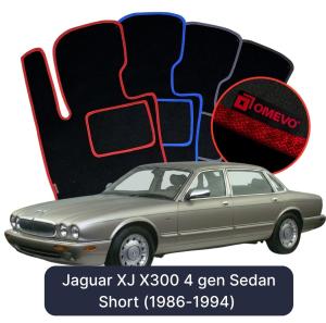 OMEVO Velours-Autofußmatten für Jaguar XJ X300 4 gen Limousine Kurzversion (1986-1994)