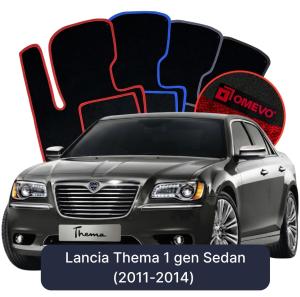 OMEVO Velours-Autofußmatten für Lancia Thema 1 gen Limousine (2011-2014)