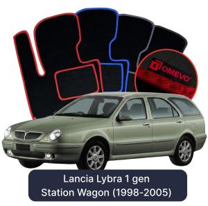 OMEVO Velours-Autofußmatten für Lancia Lybra 1 gen Kombi (1998-2005)