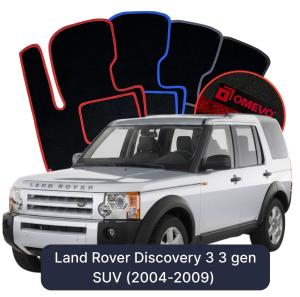 OMEVO Velours-Autofußmatten für Land Rover Discovery 3 3 gen SUV (2004-2009)
