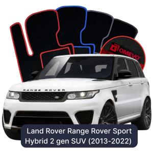 OMEVO Velours-Autofußmatten für Land Rover Range Rover Sport Hybrid 2 gen SUV (2013-2022)
